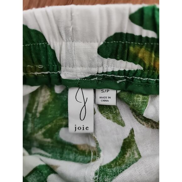 Joie Women's Size Small Wide Leg Linen Blend Aloha Tropical Palm Leaf Pants - Picture 5 of 5